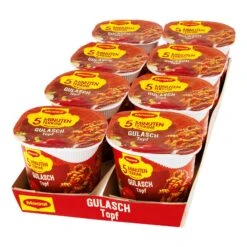 Maggi 5 Minuten Terrine Gulaschtopf 57 G, 8er Pack