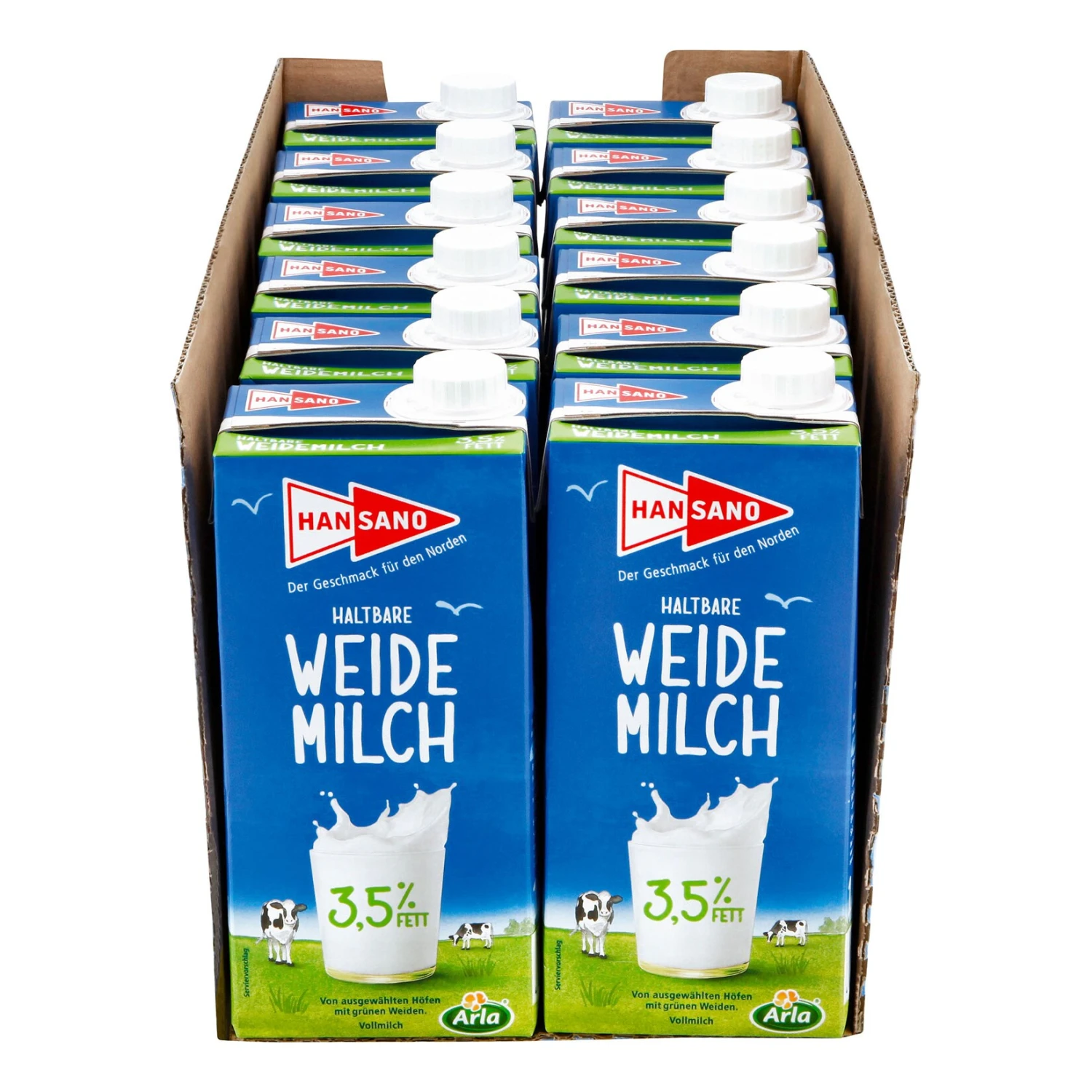 Hansano Haltbare Weidemilch 3,5% 1 Liter, 12er Pack 1 Hansano Haltbare Weidemilch 3,5% 1 Liter, 12er Pack