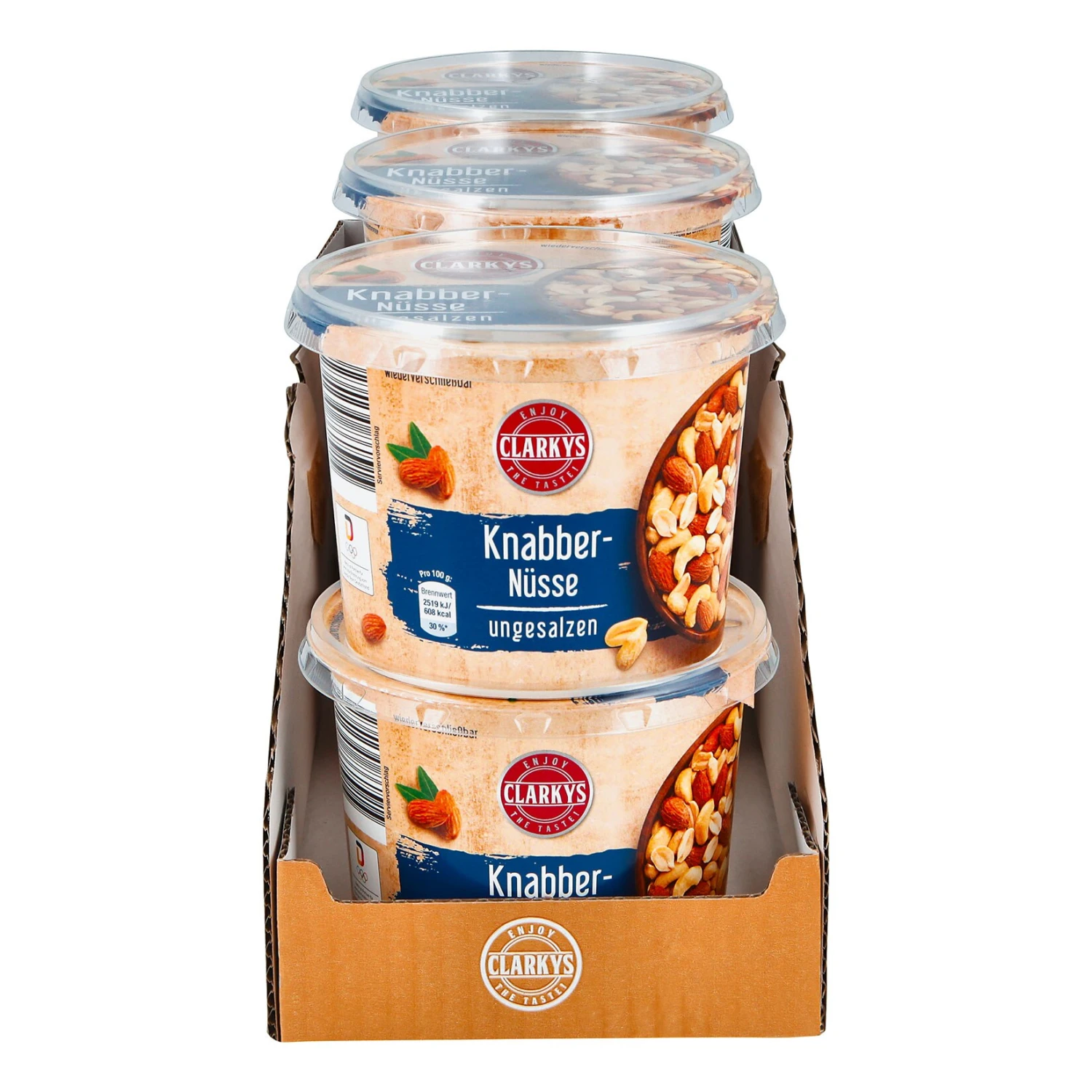 Clarkys Knabber-Nüsse Ungesalzen 275 G, 6er Pack 1 Clarkys Knabber-Nüsse Ungesalzen 275 G, 6er Pack