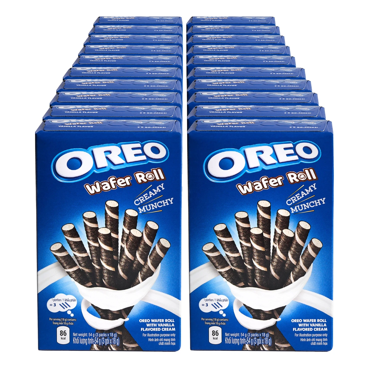 Oreo Wafer Roll Vanilla 54 G, 20er Pack 1 Oreo Wafer Roll Vanilla 54 G, 20er Pack