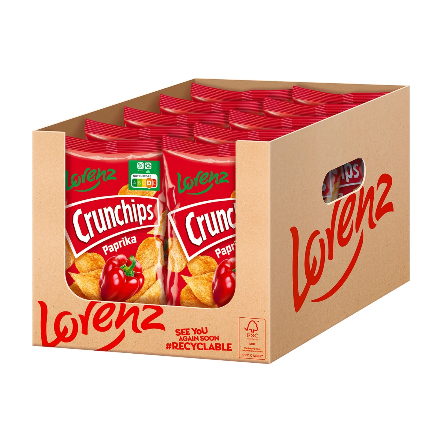 Lorenz Crunchips Paprika 150 G, 10er Pack 1 Lorenz Crunchips Paprika 150 G, 10er Pack